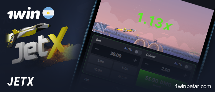 Aplicación móvil 1Win para apostar en Crash Jet X