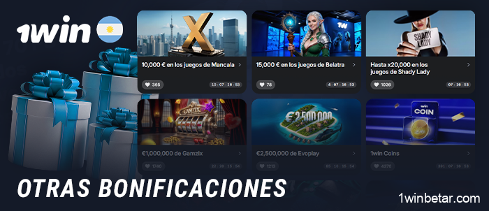 Otras bonificaciones para los usuarios argentinos de 1Win