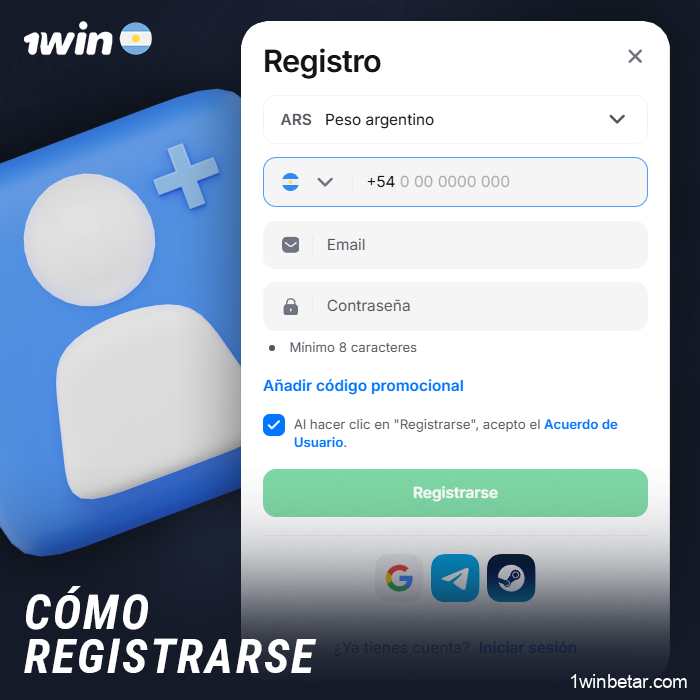Cómo crear una nueva cuenta en 1Win Argentina: instrucciones paso a paso