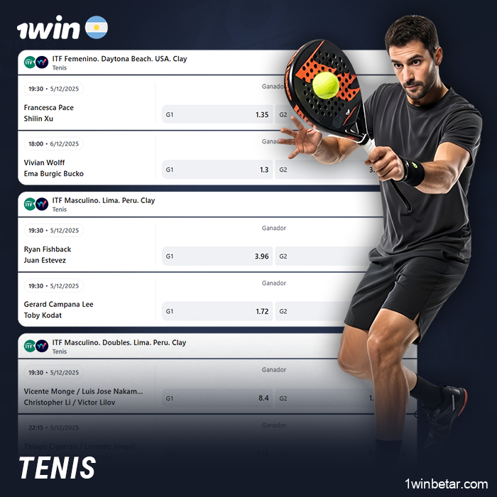 Apuestas online de tenis en la casa de apuestas 1Win