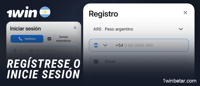 Crea una cuenta en 1Win o inicia sesión antes de apostar