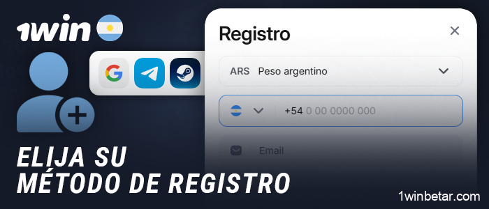 Decida el método de registro en el casino online 1Win